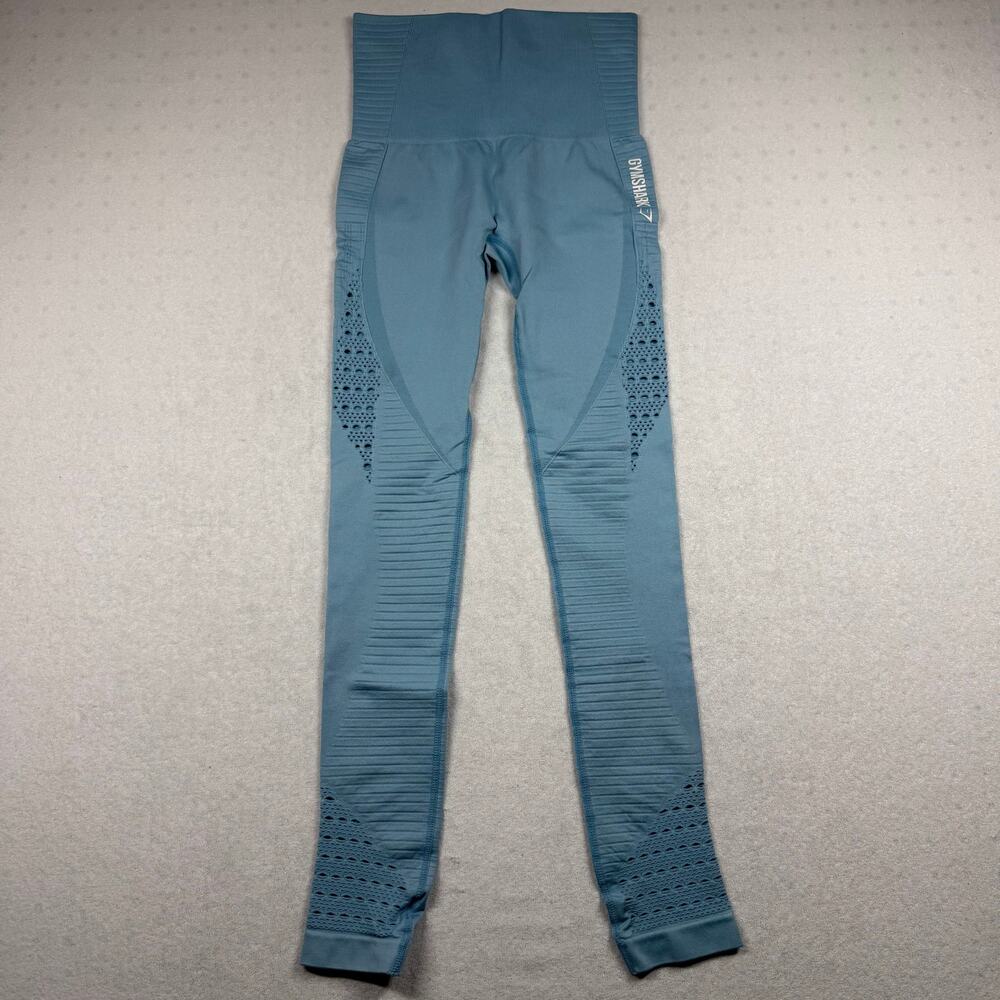 Gymshark Energy Seamless Leggings Women’s XS Blue High Rise Eyelet Workout